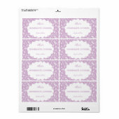 Étiquette Cuisinière Florale Purple Personnalisée (Feuille entière)