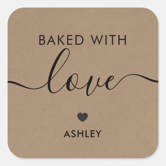 Étiquette Cuite Avec Amour, Autocollant Fait Maiso (Devant)