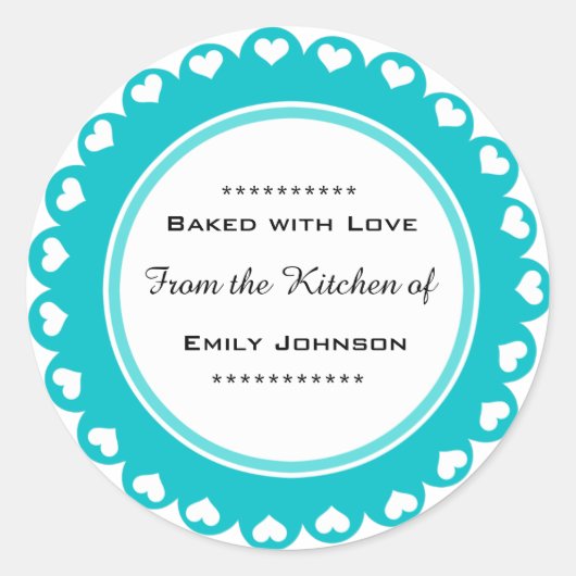 Étiquette Cuite Avec Stickers Amour Cadeau Étiquet (Devant)