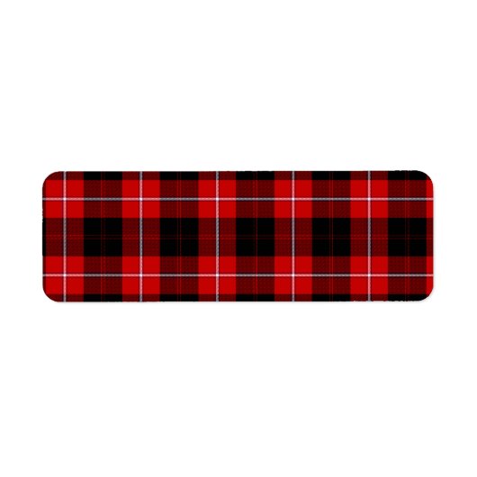 Étiquette Cunningham Tartan rouge noir (Devant)