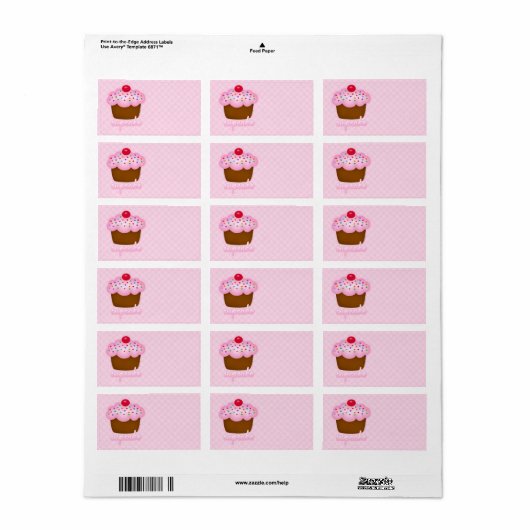 Étiquette Cupcake (Feuille entière)