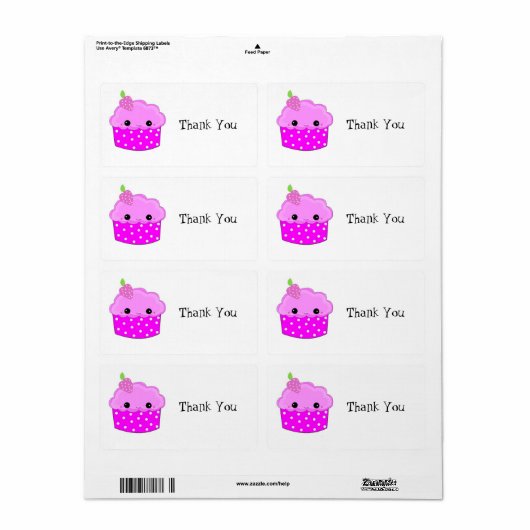 Étiquette Cupcake (Feuille entière)