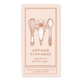Étiquette Cupcake Bakery Baking Utensils Product Labels (Devant)