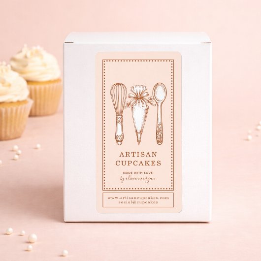 Étiquette Cupcake Bakery Baking Utensils Product Labels