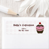 Étiquette cupcake business Adresse de retour (En situation)