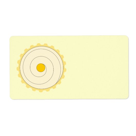 Étiquette Cupcake Jaune. Gâteau glacé. (Devant)