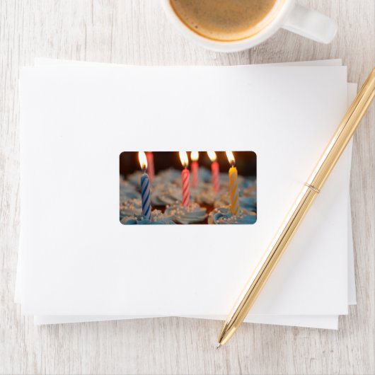 Étiquette Cupcakes aux bougies (En situation)