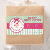 Étiquette cupcakes et cookies vintages pois (En situation)