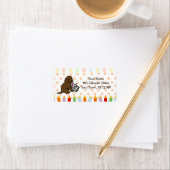 Étiquette Curieux Chiot Labrador Chocolat (En situation)