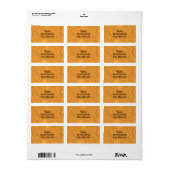 Étiquette Curles sur orange (Feuille entière)