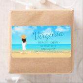Étiquette Custom Beach House Address Label (En situation)