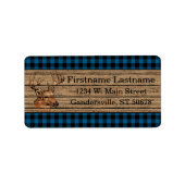 Étiquette Custom Blue Black Country Check Tartan Pattern (Devant)