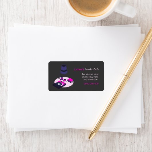 Étiquette Custom Book Club Address Labels (En situation)