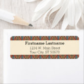 Étiquette Custom Brown Rouge Terracotta Turquoise Blue Mosai (En situation)