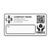 Étiquette Custom Business Logo QR code Fragile Warn Shipping (Devant)