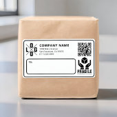 Étiquette Custom Business Logo QR code Fragile Warn Shipping