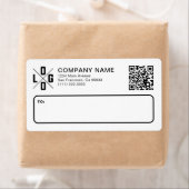 Étiquette Custom Business Shipping Logo & QR Code (En situation)