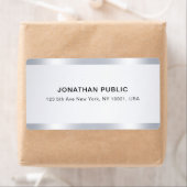 Étiquette Custom Chic Silver Glamorous Template Shipping (En situation)