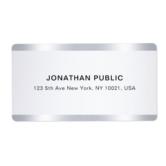 Étiquette Custom Chic Silver Glamorous Template Shipping (Devant)