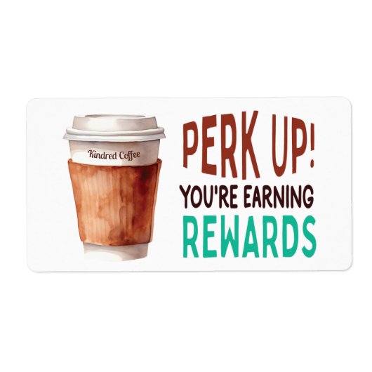 Étiquette Custom Coffee Cafe Loyalty (Devant)