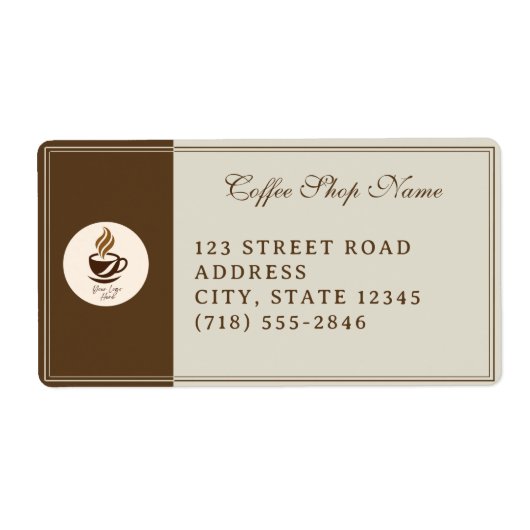 Étiquette Custom Coffee Shop Shipping Labels – Personalized  (Devant)