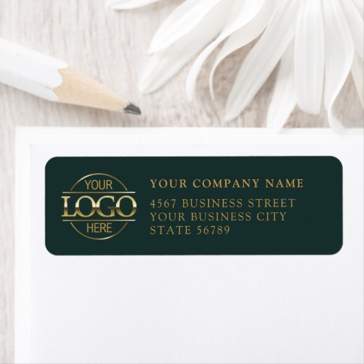Étiquette Custom Company Business Logo Return Address (En situation)