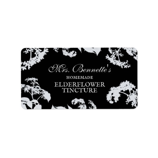 Étiquette Custom Elderflower Tincture Bottle Label (Devant)