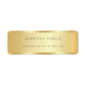 Étiquette Custom Elegant Glam Luxurious Gold Return Address (Devant)