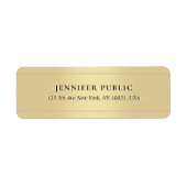 Étiquette Custom Elegant Gold Template Luxury Return Address (Devant)