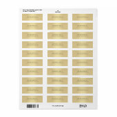 Étiquette Custom Elegant Gold Template Luxury Return Address (Feuille entière)