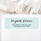 Étiquette Custom Elegant Turquoise Aqua Blue Adresse de reto (En situation)