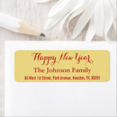 Étiquette Custom Faux Gold Bonne année do-it-yourself Retour (En situation)