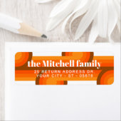 Étiquette Custom Fun Retro Abstract Waves Art Pattern (En situation)