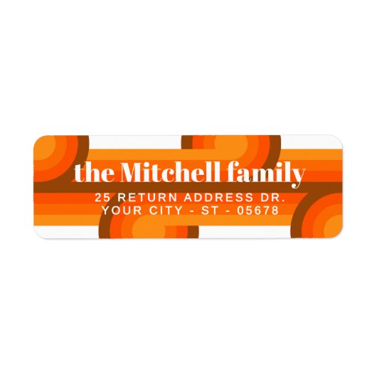 Étiquette Custom Fun Retro Abstract Waves Art Pattern (Devant)