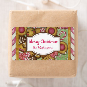 Étiquette Custom Gingerbread Cookie Christmas Gift Labels