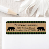 Étiquette Custom Green Black Country Check Plaid Pattern (En situation)