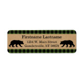 Étiquette Custom Green Black Country Check Plaid Pattern (Devant)