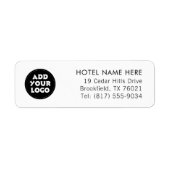 Étiquette Custom Hotel Logo and Return Name Address (Devant)