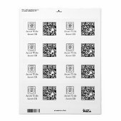 Étiquette Custom Inventory QR | Asset ID Business Tracking (Feuille entière)