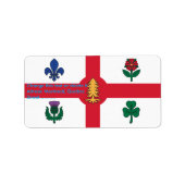 Étiquette Custom Label with Flag of Montreal, Canada (Devant)