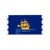 Étiquette Custom Label with Flag of Quebec City, Canada (Devant)