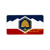 Étiquette Custom Label with Flag of Utah, USA (Devant)
