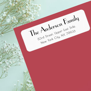 Étiquette Custom Modern Elegant Simple White Adresse de reto