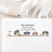 Étiquette Custom Monster Truck Return Address Labels (En situation)