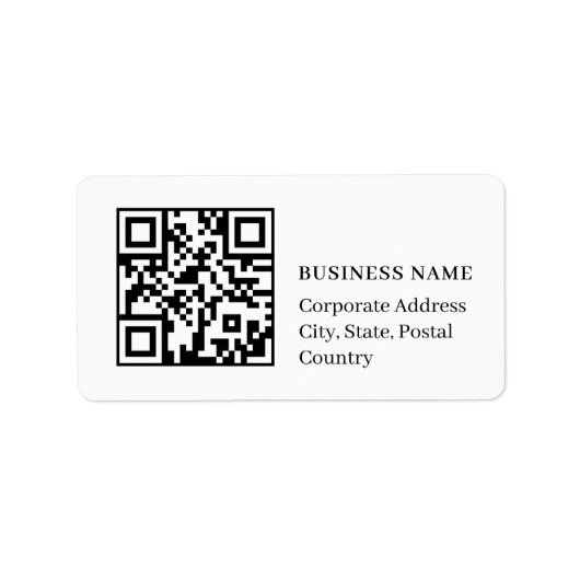 Étiquette Custom QR Code Minimal White Business Branding (Devant)