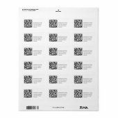 Étiquette Custom QR Code Minimal White Business Branding (Feuille entière)