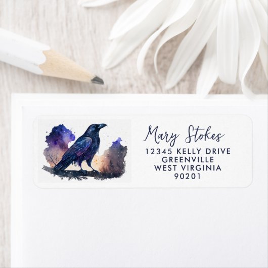 Étiquette Custom Return Address Envelope | Starry Night Sky  (En situation)