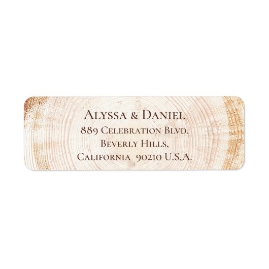 Étiquette Custom Rustic Wedding Wood grain tree bark ring (Devant)