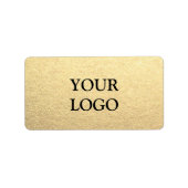 Étiquette Custom Simple Clean Gold Business Votre logo ici (Devant)