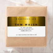 Étiquette Custom Simple Elegant Gold White Business Card (En situation)